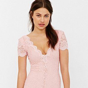 Kimchi Blue Urban Outfitters Dusty Pink Lace Scalloped Bodycon Dress Medium